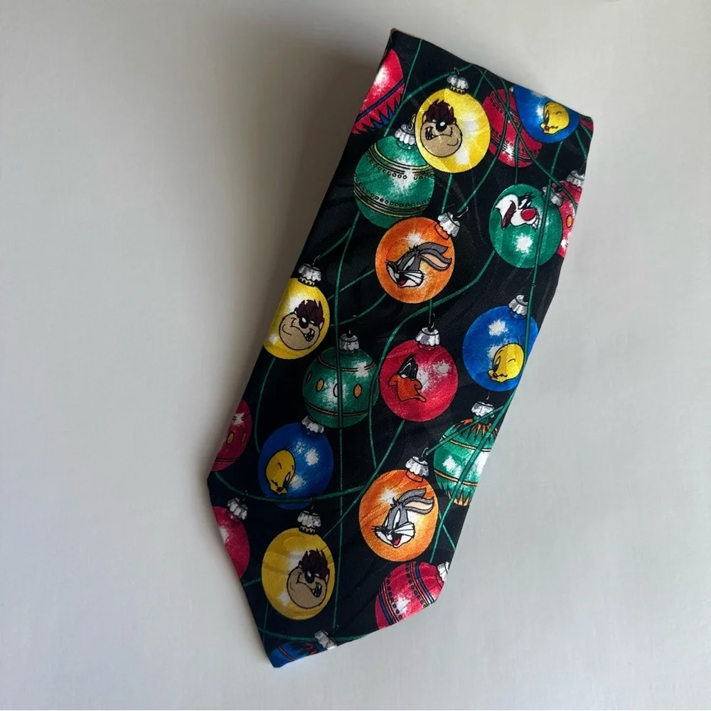 Looney Tunes Vintage Christmas Decorations Necktie 1995